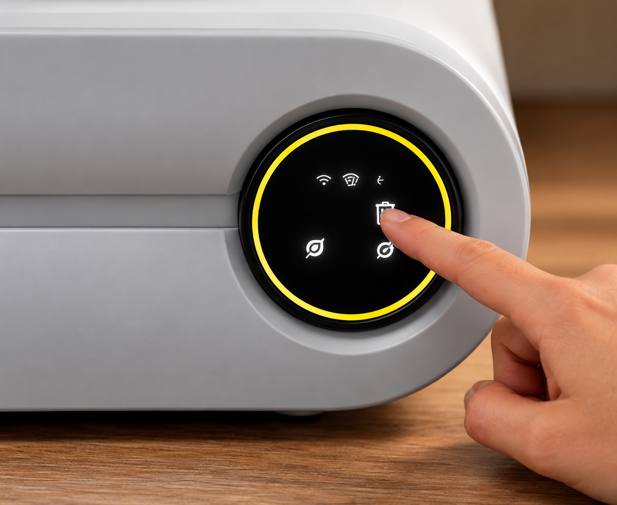 Little Lux smart litter box app control panel, touchscreen interface